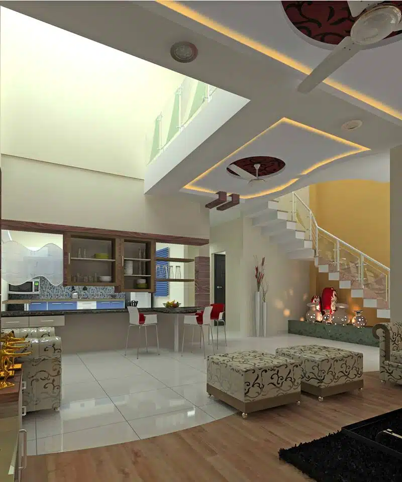 After interior 2BHK Gurgaon apartment modern living room design