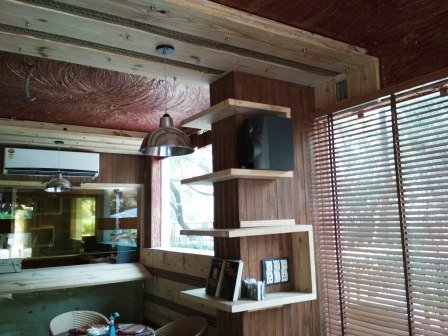 Detailed view of custom modular furniture installation in a modern apartment.