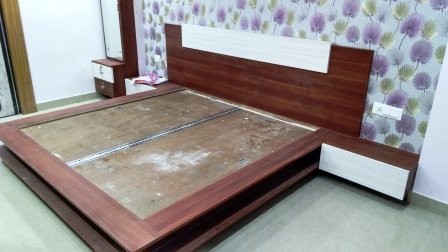 Elegant bedroom interior design with custom storage